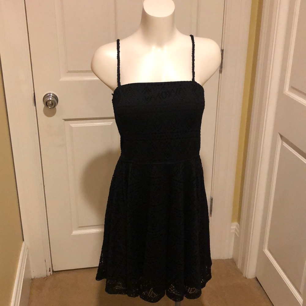 Black Patterned Express Dress w/Removable Straps